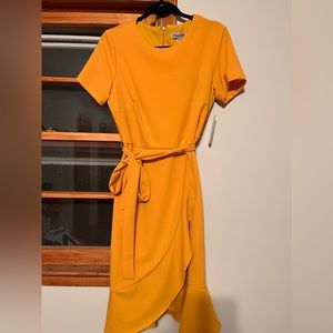 Yellow business casual dress